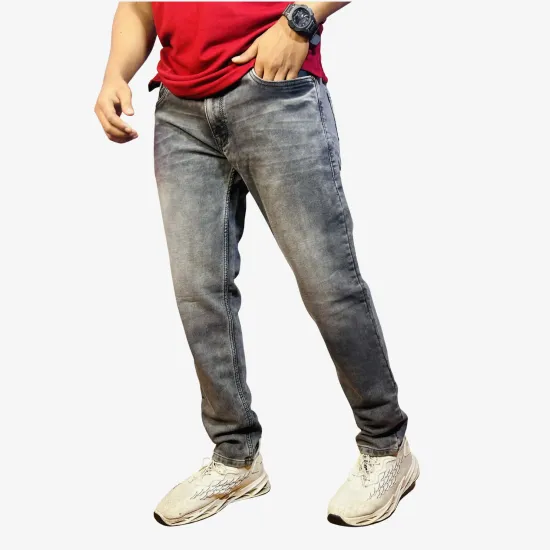 Men's Washed Black Slim Fit Stretch Jeans | Premium Casual Denim